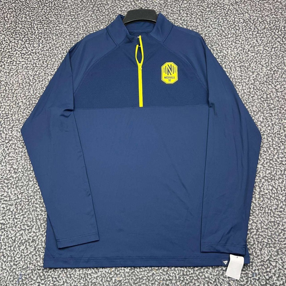 Nashville SC Shirt Men Large Navy Blue Fanatics Quarter Zip Pullover New L